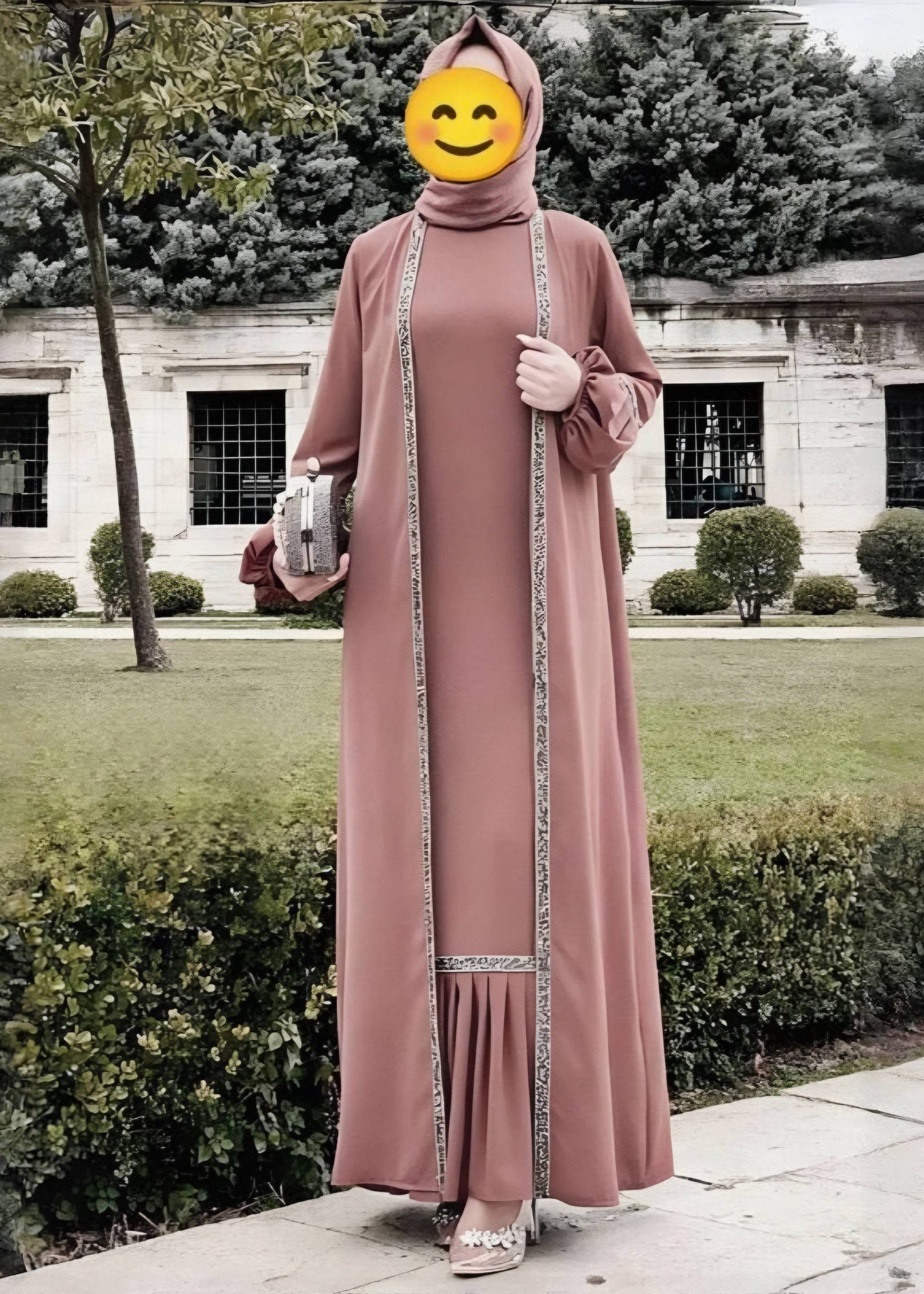 ALIYA DOUBLE SHRUG ABAYA | GHESTNUT LITE