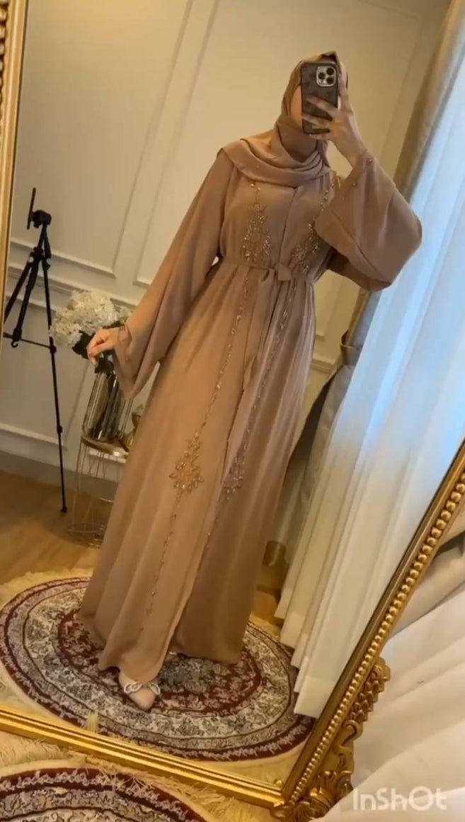 MARIA FRONT OPEN ABAYA | COLLER BROWN