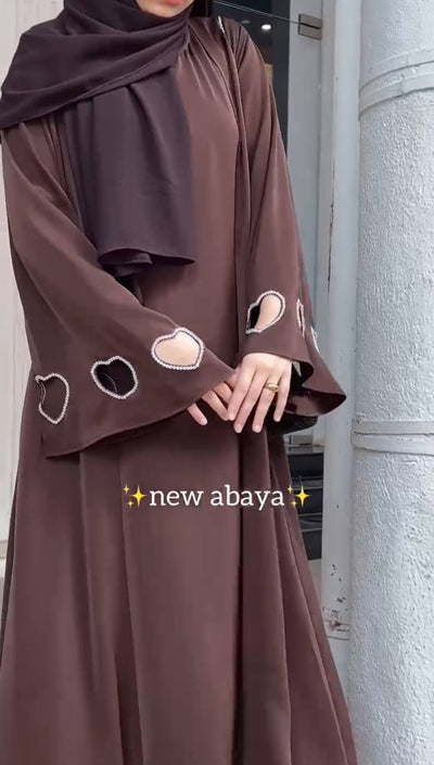 HAZAL DOUBLE SHRUG ABAYA | BROWN