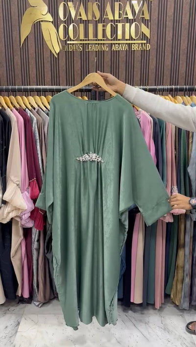 AL-ZAINAB BROACH ABAYA |  SEA GREEN