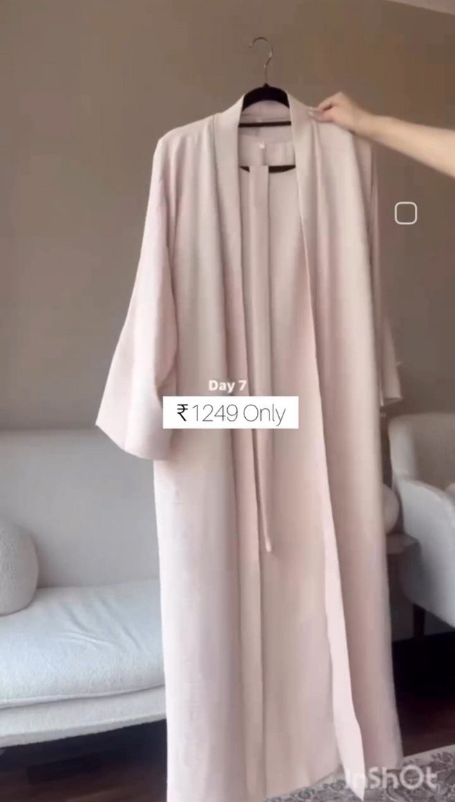 DUBAI CRUSH DOUBLE SHRUG ABAYA | SPECIAL NUDE