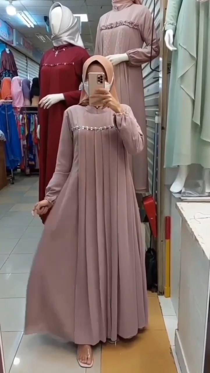 Layla Pink Plates Abaya 🩷 ( Limited - Stock )