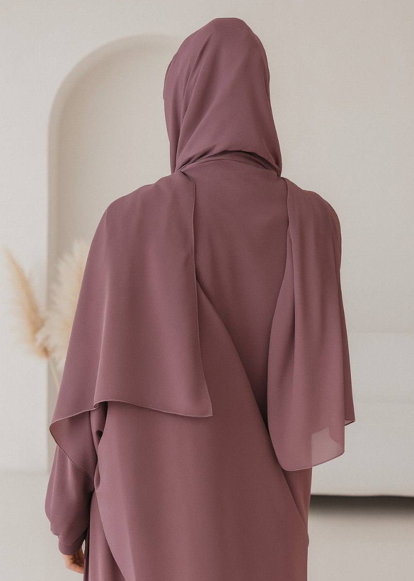 FROZEN DOUBLE SHRUG ABAYA | DUSTY PINK
