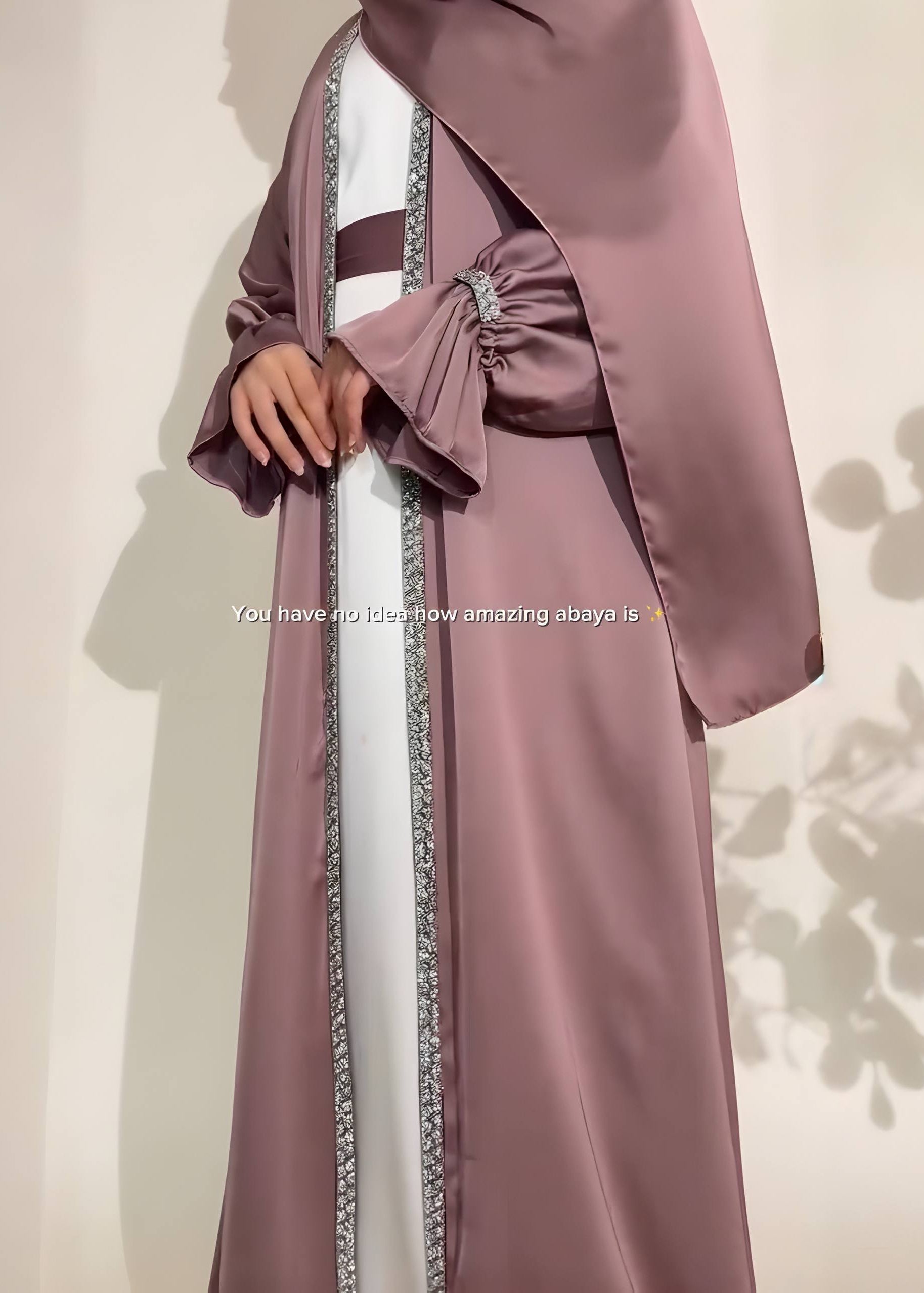 SAHARA DOUBLE SHRUG ABAYA | GHESTNUT LITE