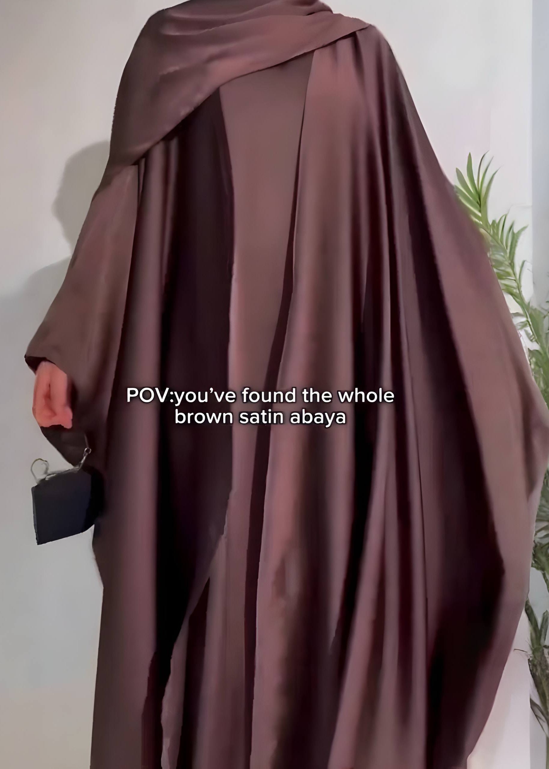 SAJAL DOUBLE SHRUG ABAYA | COFFEE