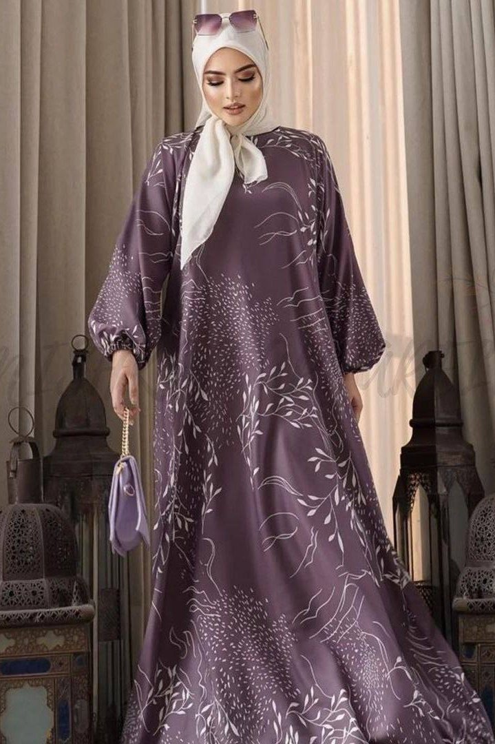 ALIZA ORIGNAL PRINTED ABAYA - ( LITE PURPLE )