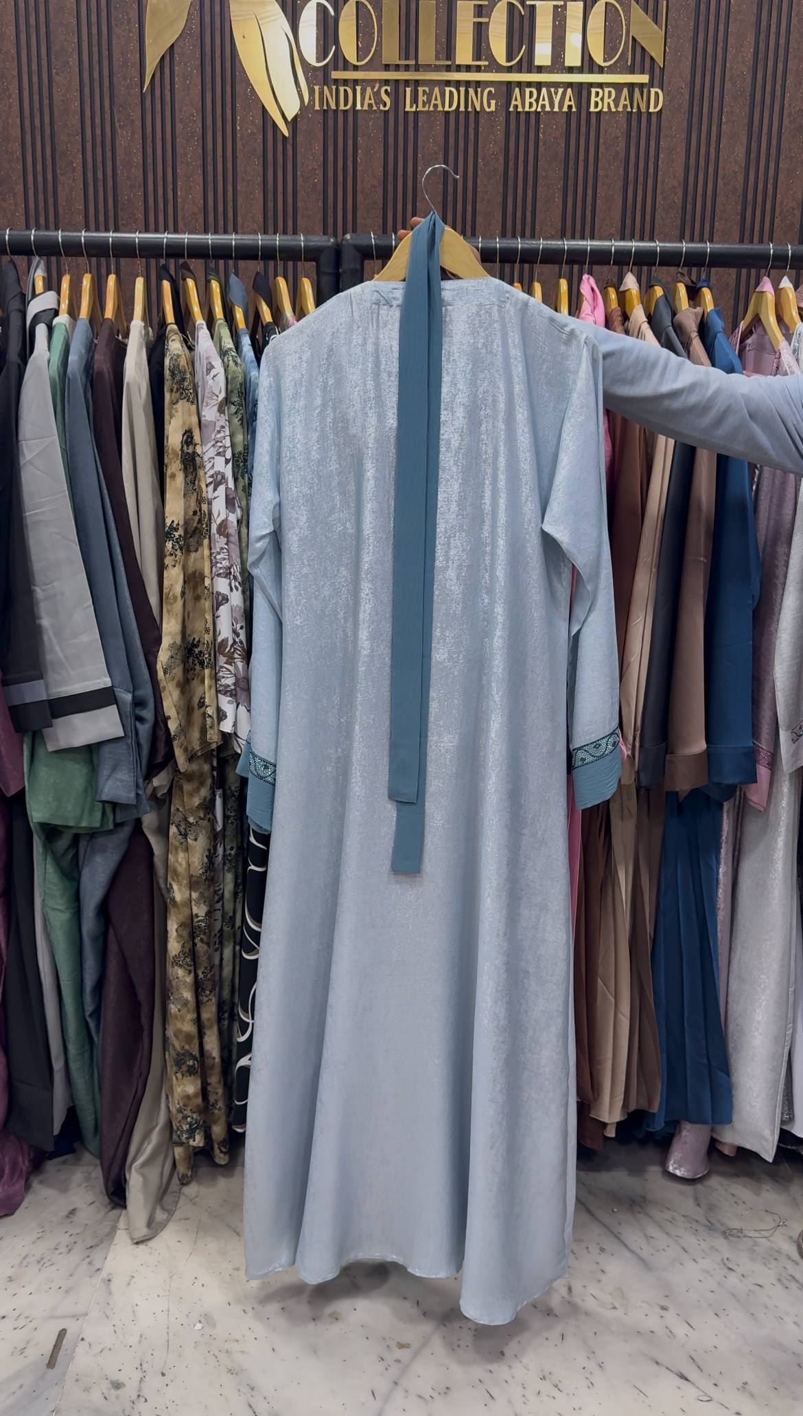 AL-ALIZA DOUBLE SHRUG ABAYA | SKY BLUE