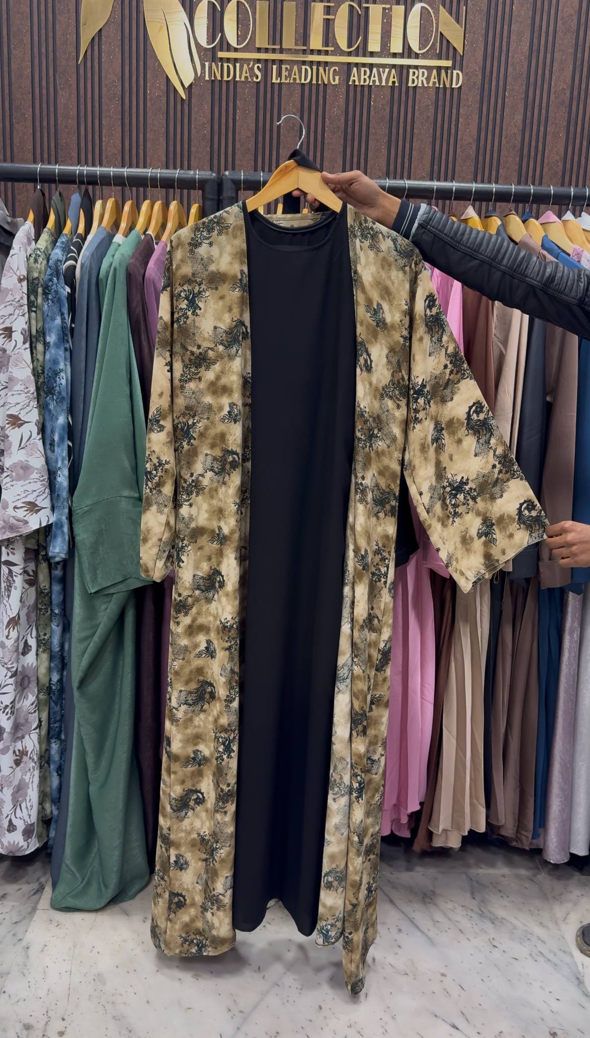 SHEHNAZ PRINTED DS ABAYA | GOLDEN