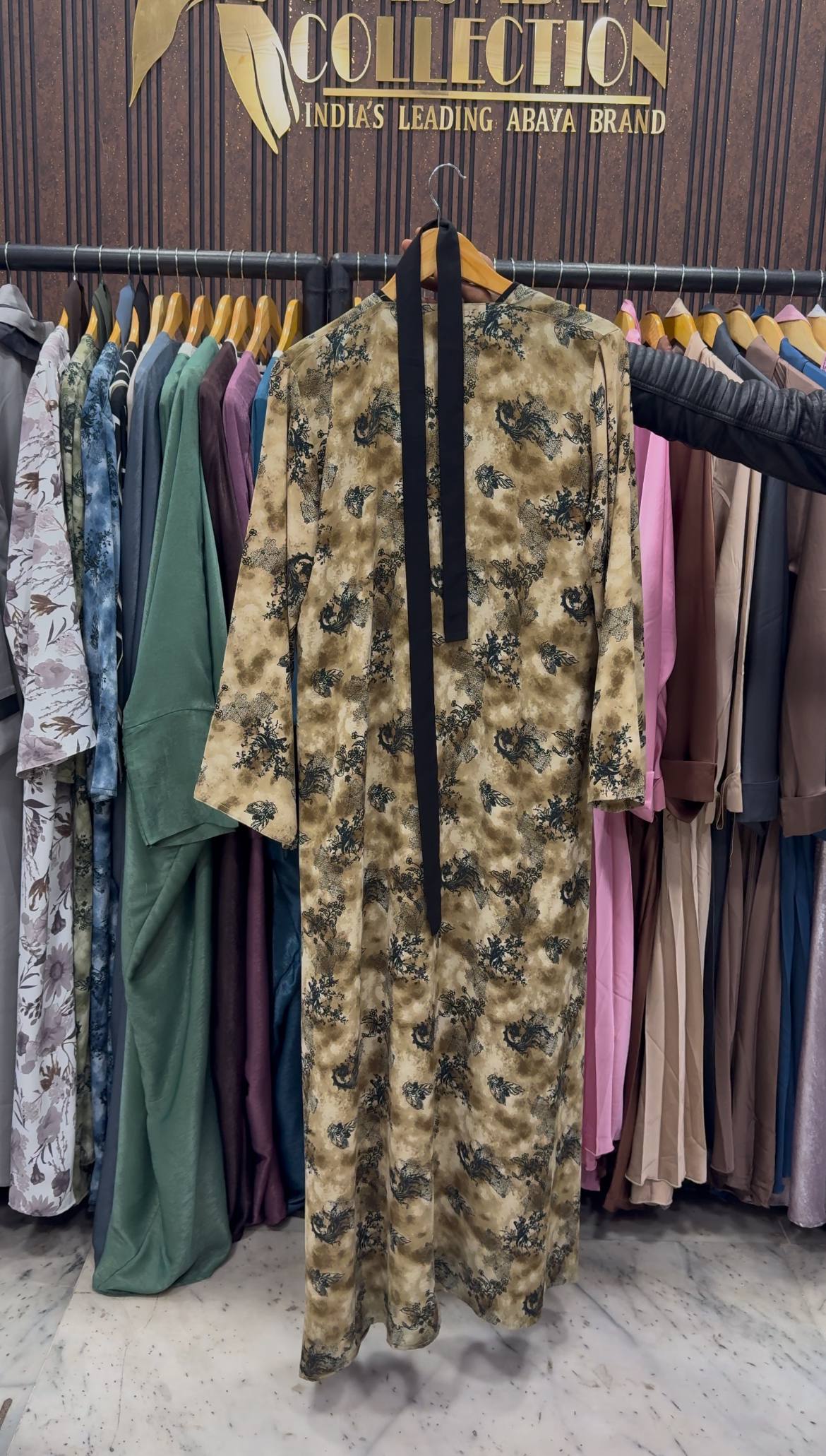 SHEHNAZ PRINTED DS ABAYA | GOLDEN