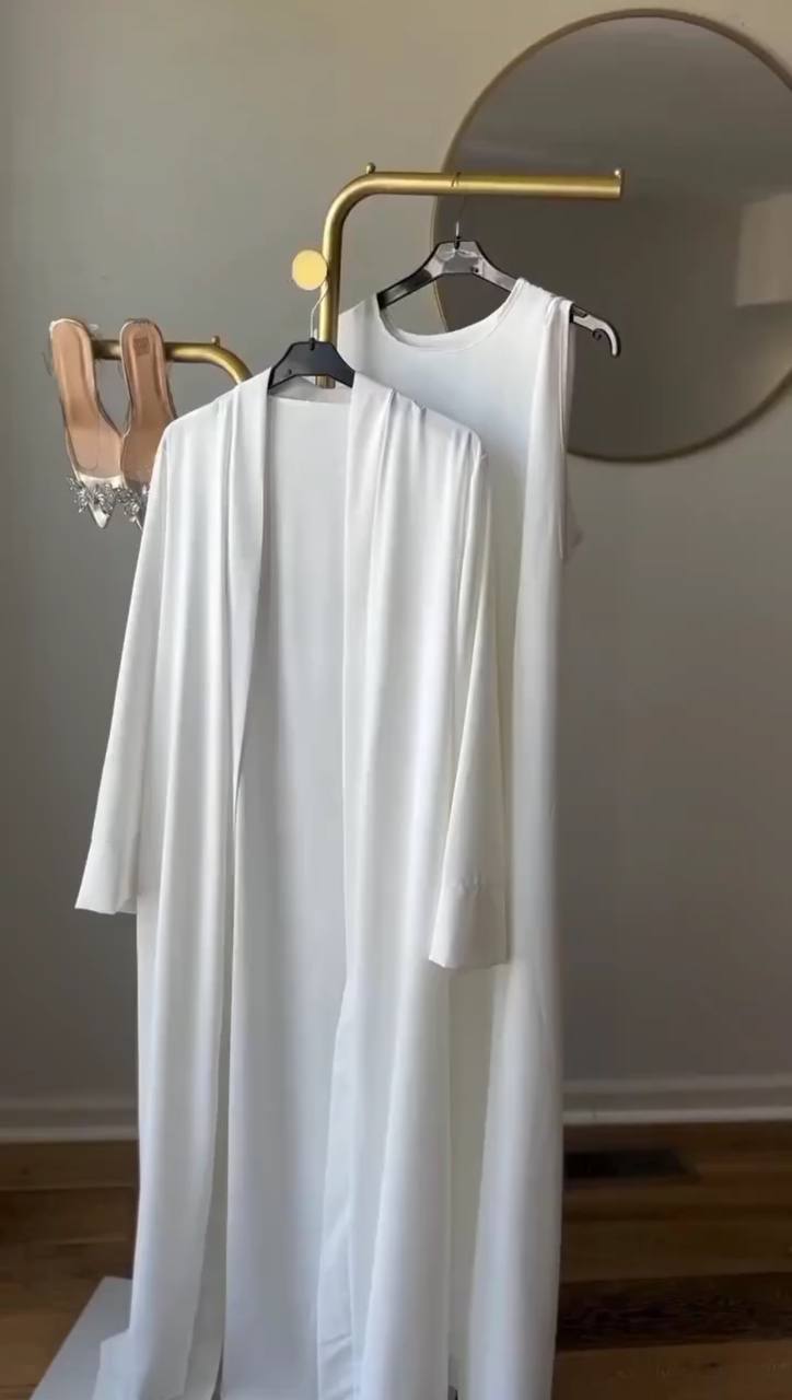 SUFI DOUBLE SHRUG ABAYA | WHITE