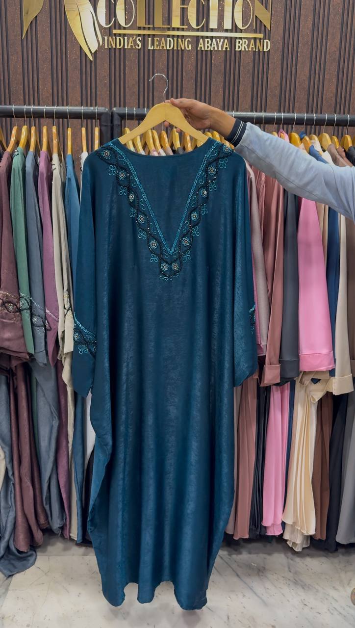 GULAFSHA HANDWORK ABAYA | TEAL