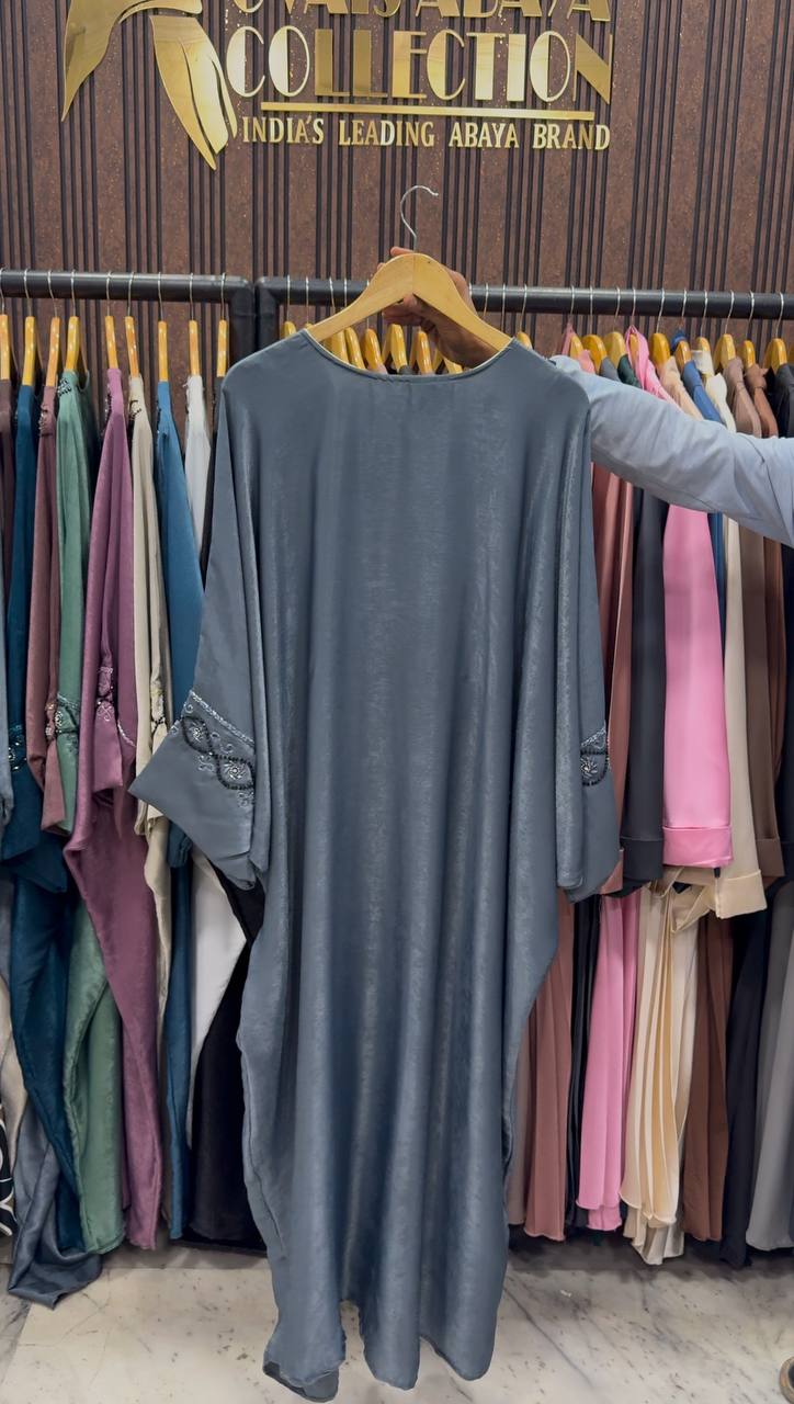 GULAFSHA HANDWORK ABAYA | GRAY