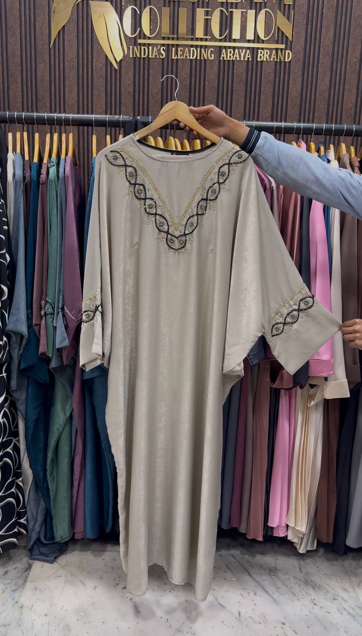 GULAFSHA HANDWORK ABAYA | NUDE