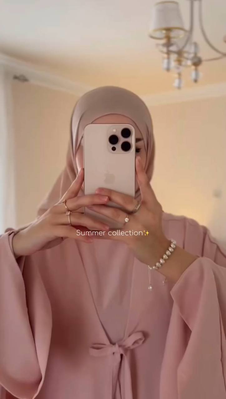 ALISHBAH BOW KAFTAN ABAYA | PINK