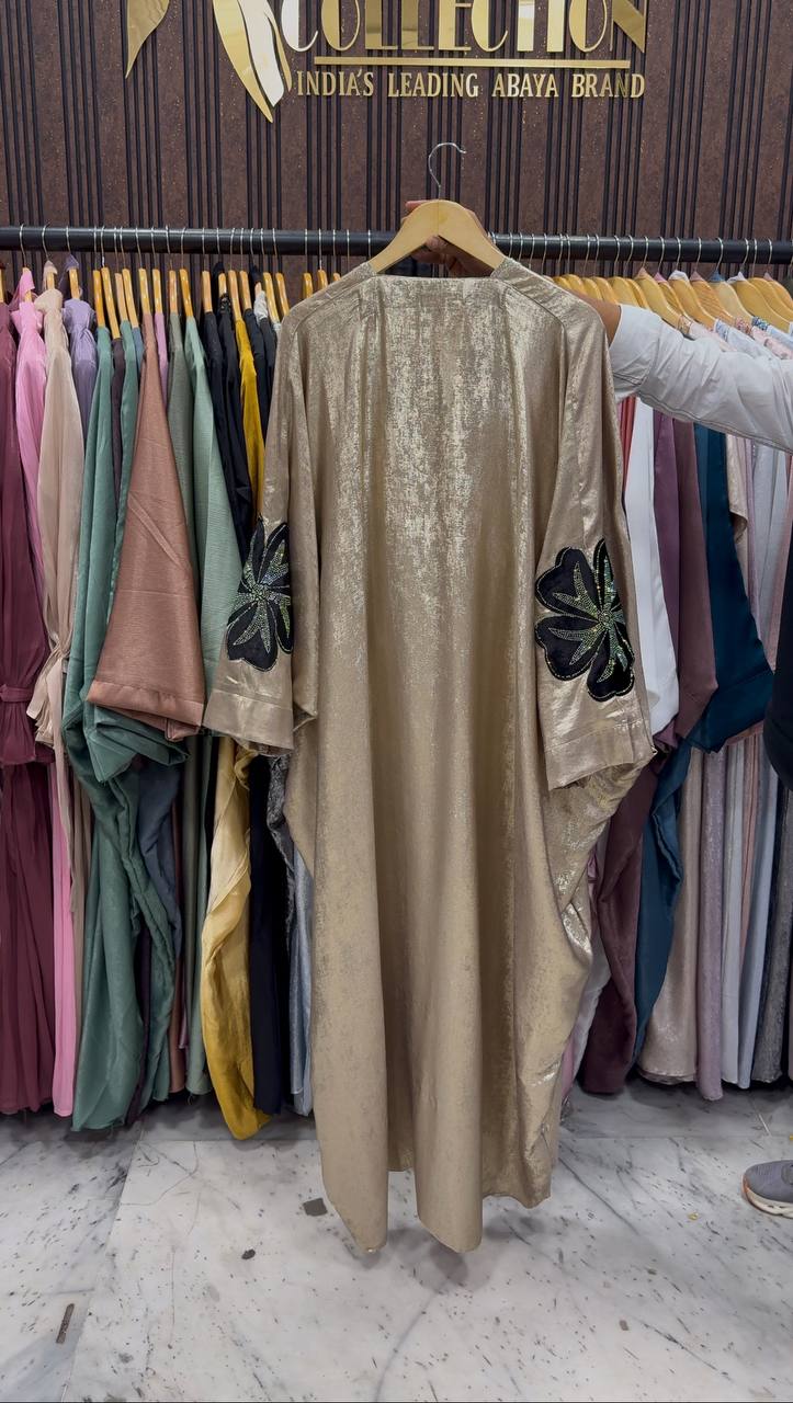 WAJIHA PATCHWORK ABAYA | GOLDEN