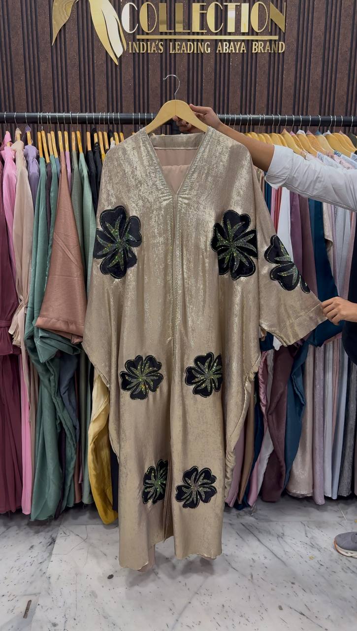 WAJIHA PATCHWORK ABAYA | GOLDEN