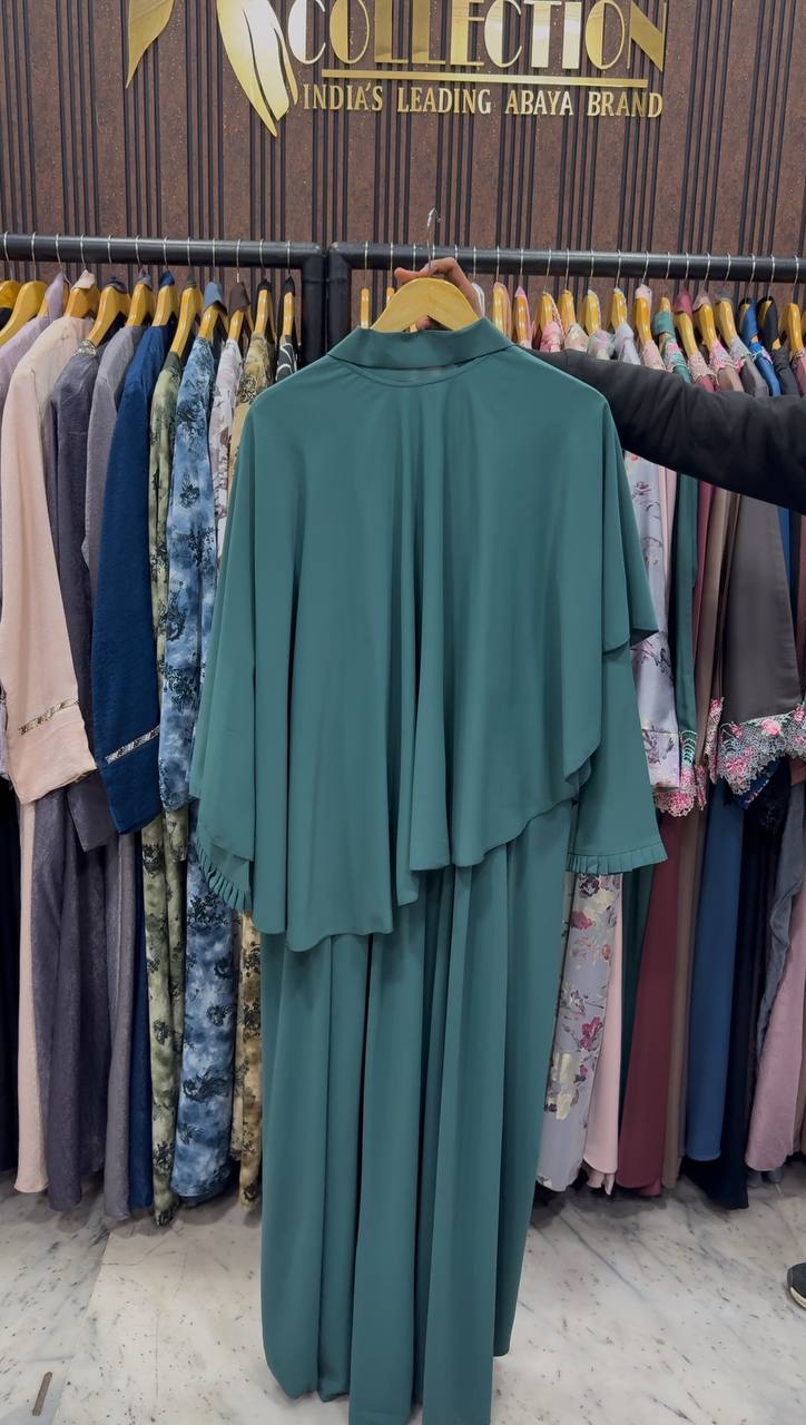 HABIBI CAP ABAYA | SEA GREEN