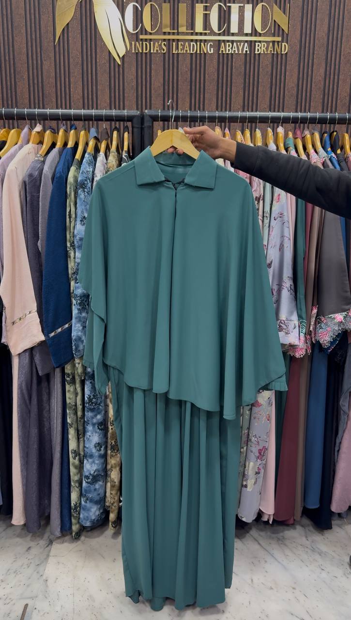 HABIBI CAP ABAYA | SEA GREEN