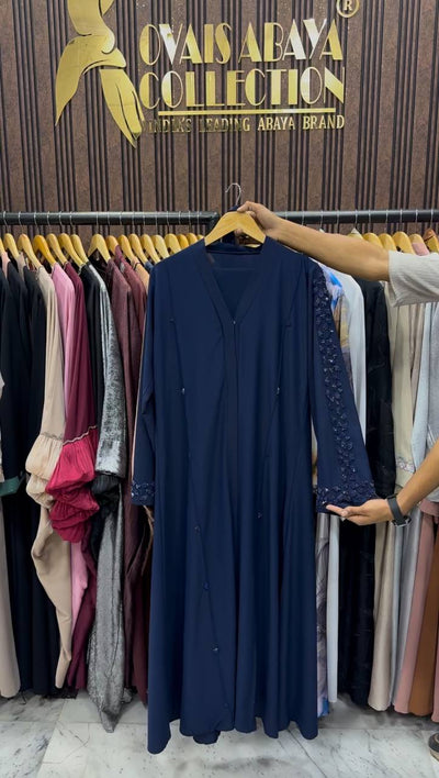 AL-HANA FRONT OPEN ABAYA | BLUE