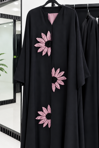RAIBAH HANDWORK ABAYA | PINK