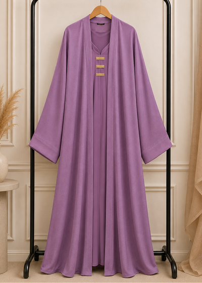 TAMANNA DOUBLE SHRUG ABAYA | LAVENDER