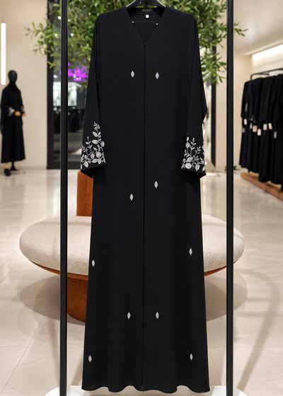 AZEEZEH FRONT OPEN ABAYA | BLACK