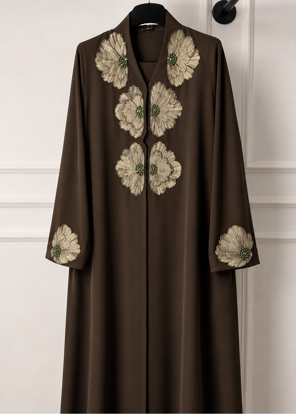 ILSAH FRONT OPEN ABAYA | BROWN