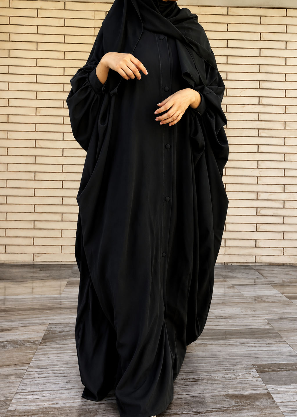 870 FITTING SLEEVE ABAYA | BLACK