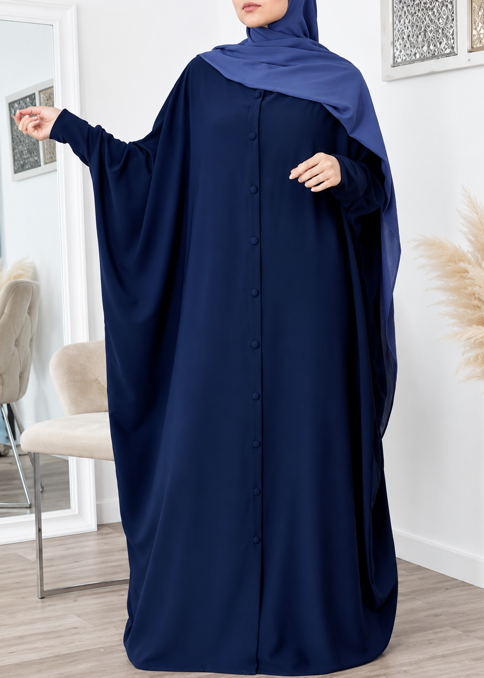 870 FITTING SLEEVE ABAYA | NAVY BLUE