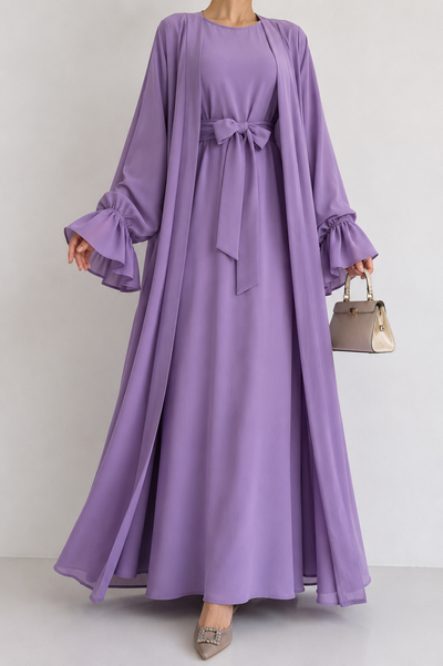 EBRAH DOUBLE SHRUG ABAYA | LAVENDER