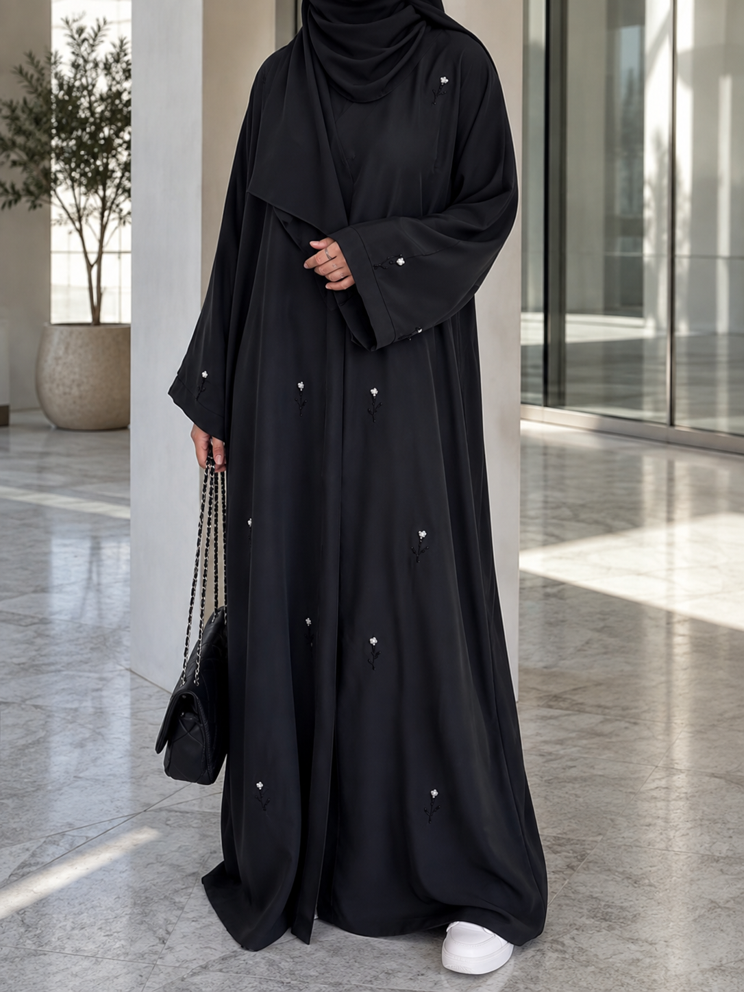 ESHAL FRONT OPEN ABAYA | B2W