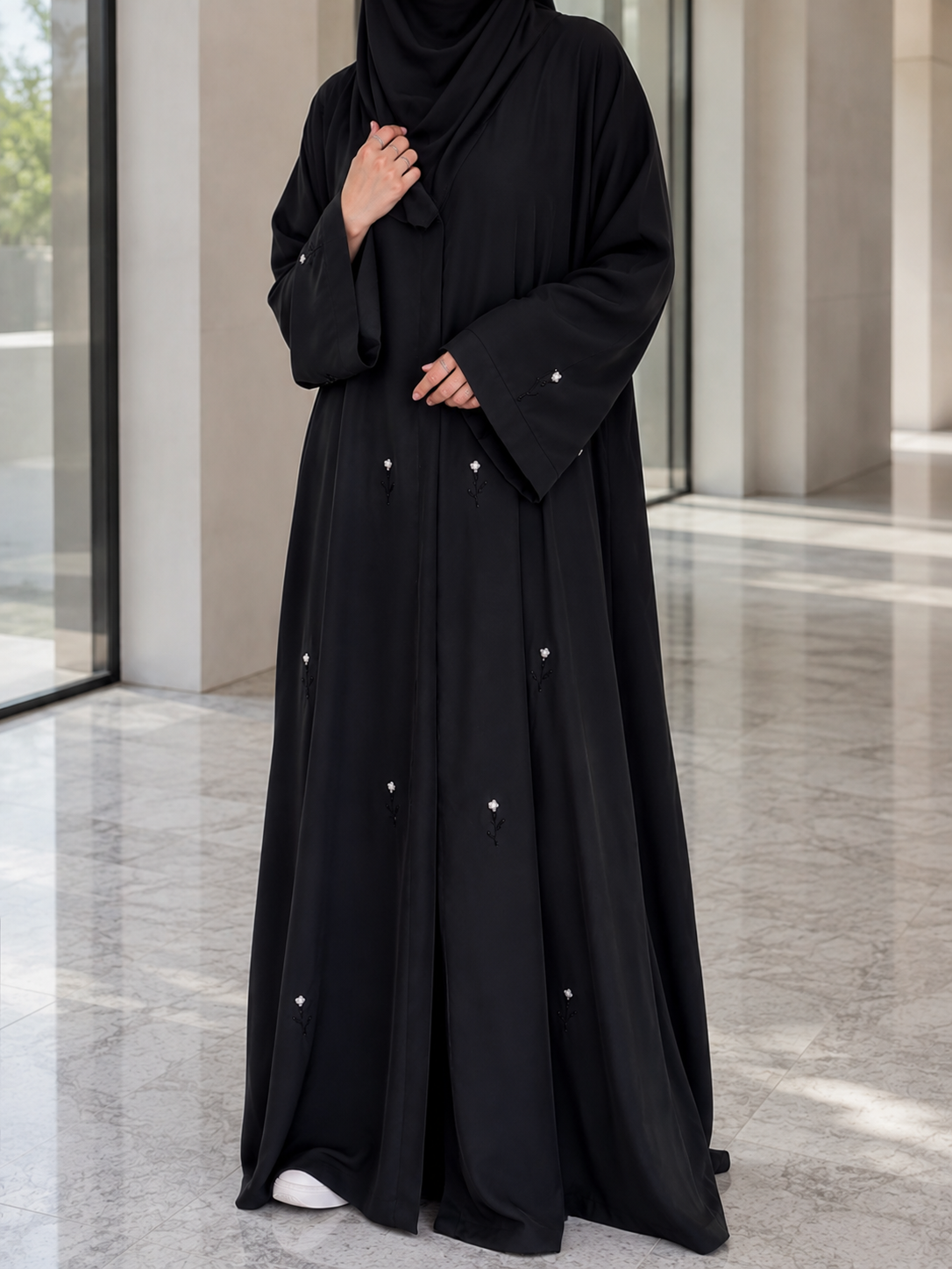 ESHAL FRONT OPEN ABAYA | B2W