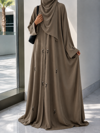 ESHAL FRONT OPEN ABAYA | NUDE