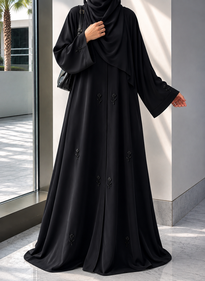 ESHAL FRONT OPEN ABAYA | B2B