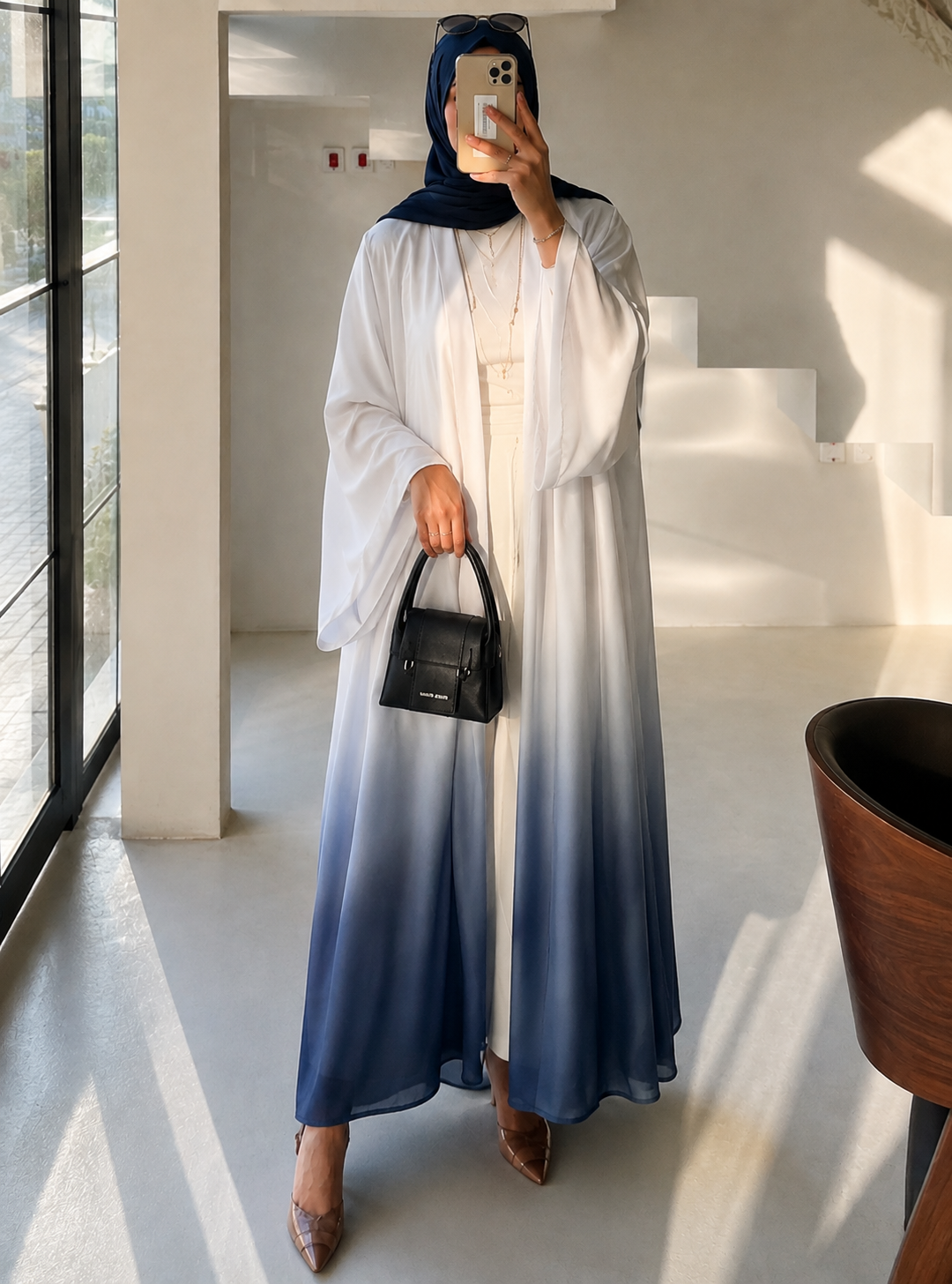 ASNIYA A-LINE DS ABAYA | GRAY