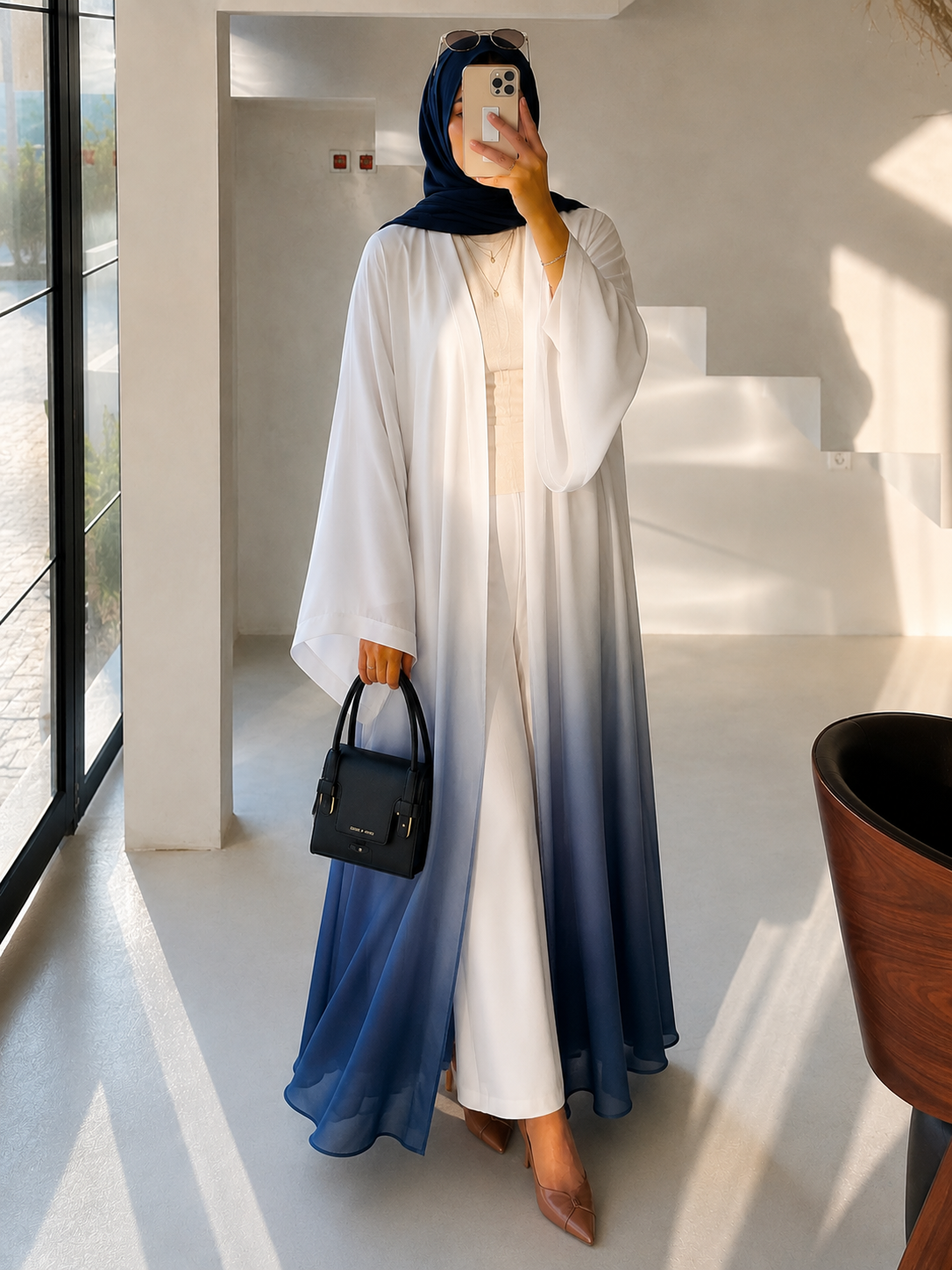ASNIYA A-LINE DS ABAYA | GRAY