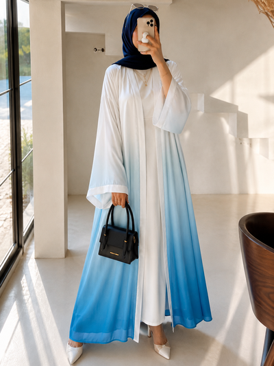 ASNIYA A-LINE DS ABAYA | NAVY BLUE