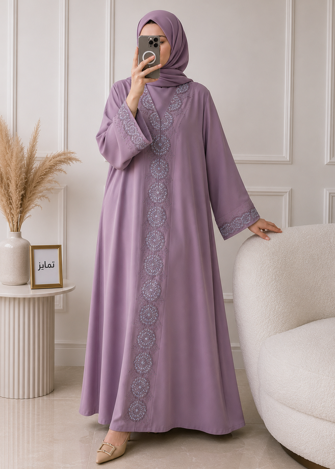 WARISHAH FULLY CLOSED ABAYA | PINK
