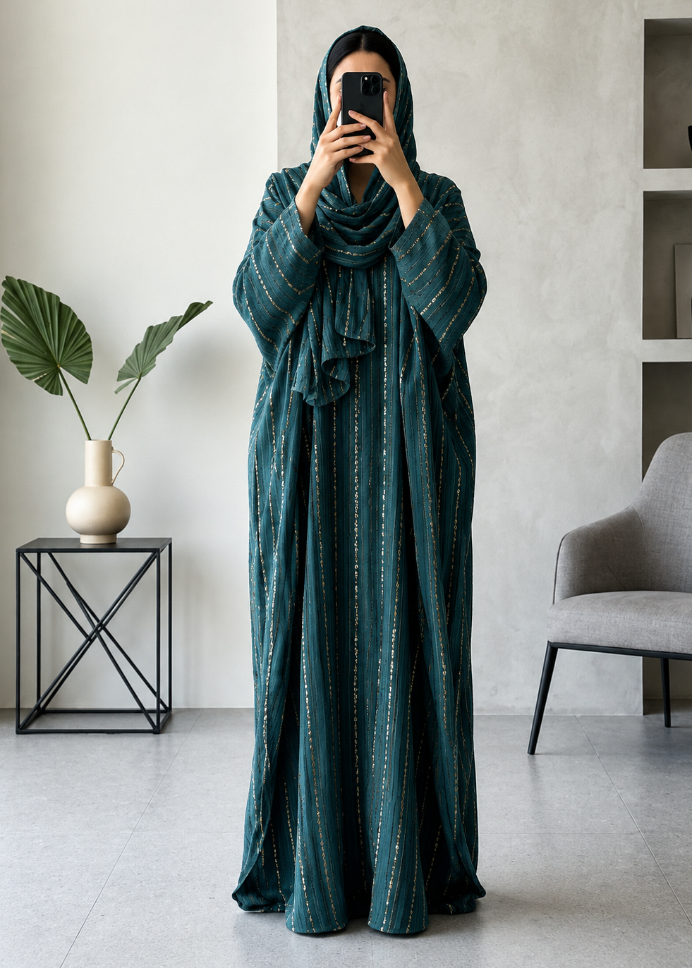 8177 - FURR ABAYA | GREEN