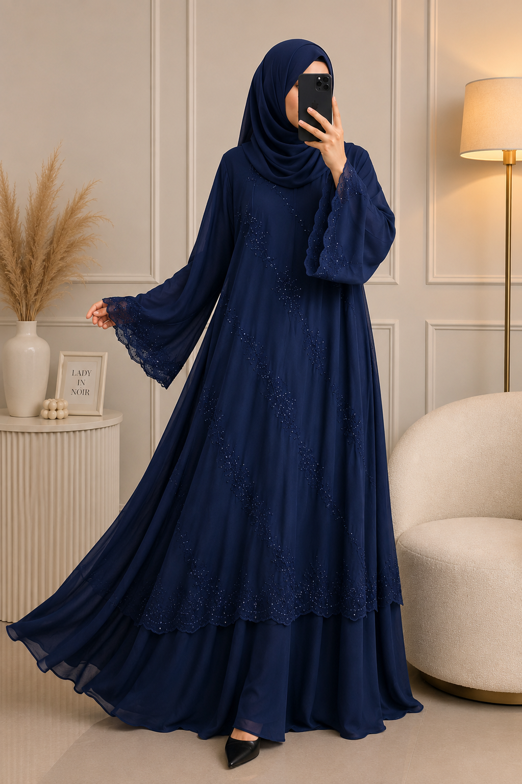 0021- FALAK LAYER ABAYA | BLUE