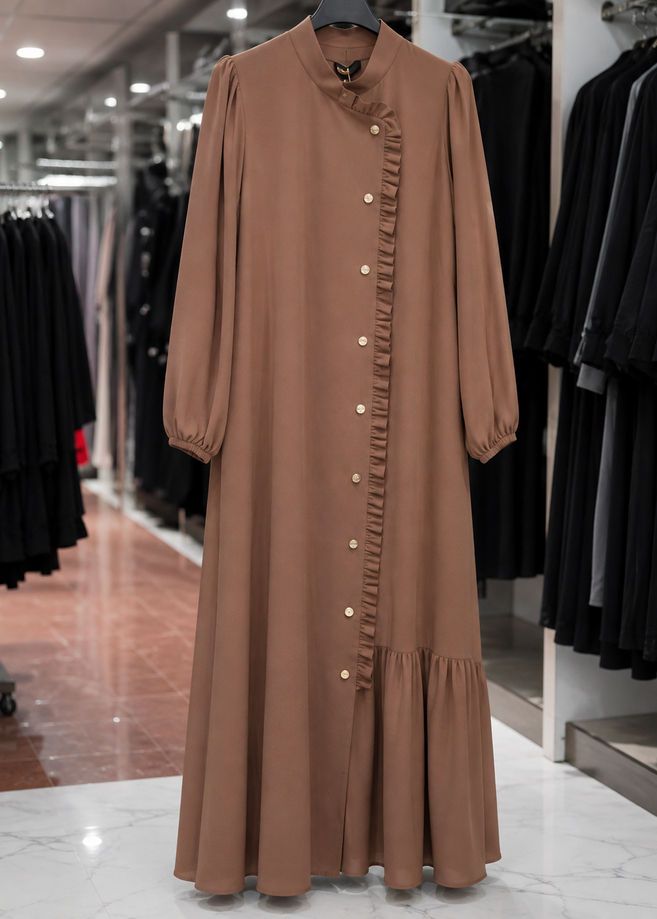 MAYSHAH FRONT OPEN ABAYA | COPPER