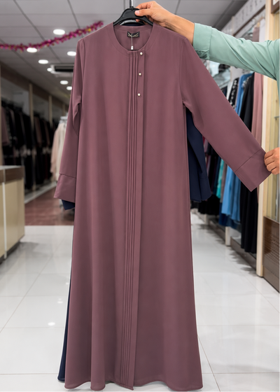 MADIHA FRONT OPEN ABAYA | DUSTY PINK