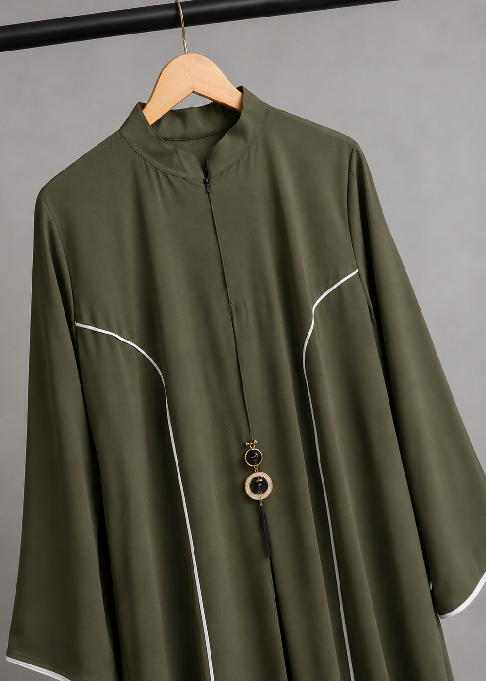 MAYA ELEGANT CLOSED ABAYA | OLIVE