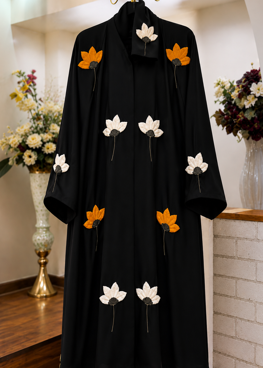 MOEZA FRONT OPEN ABAYA | ORNG