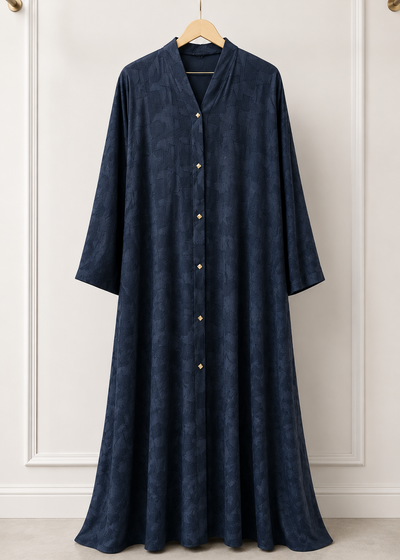 SAMRAH FRONT OPEN ABAYA | BLUE