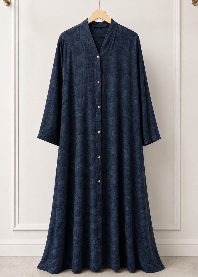 SAMRAH FRONT OPEN ABAYA | BLUE