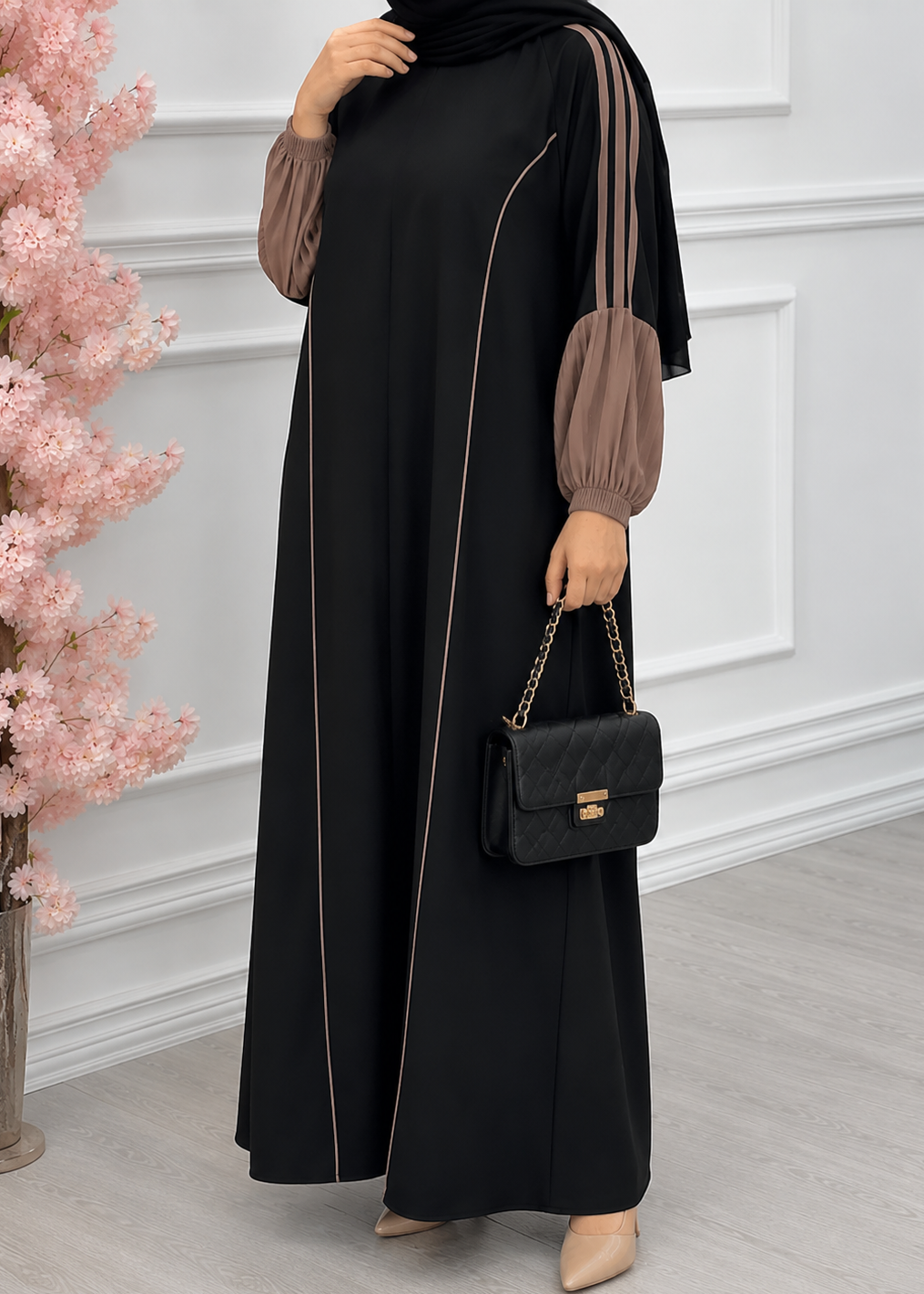 AREEBAH PIPIN ABAYA | BLACK