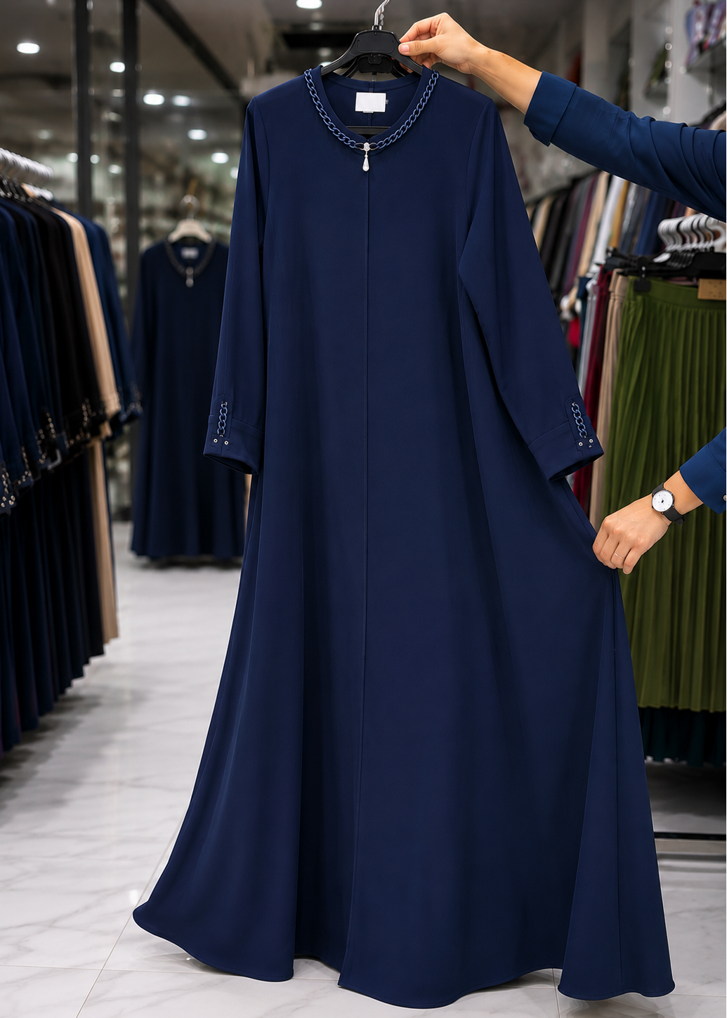 DANEEN ZIPPER ABAYA | BLUE