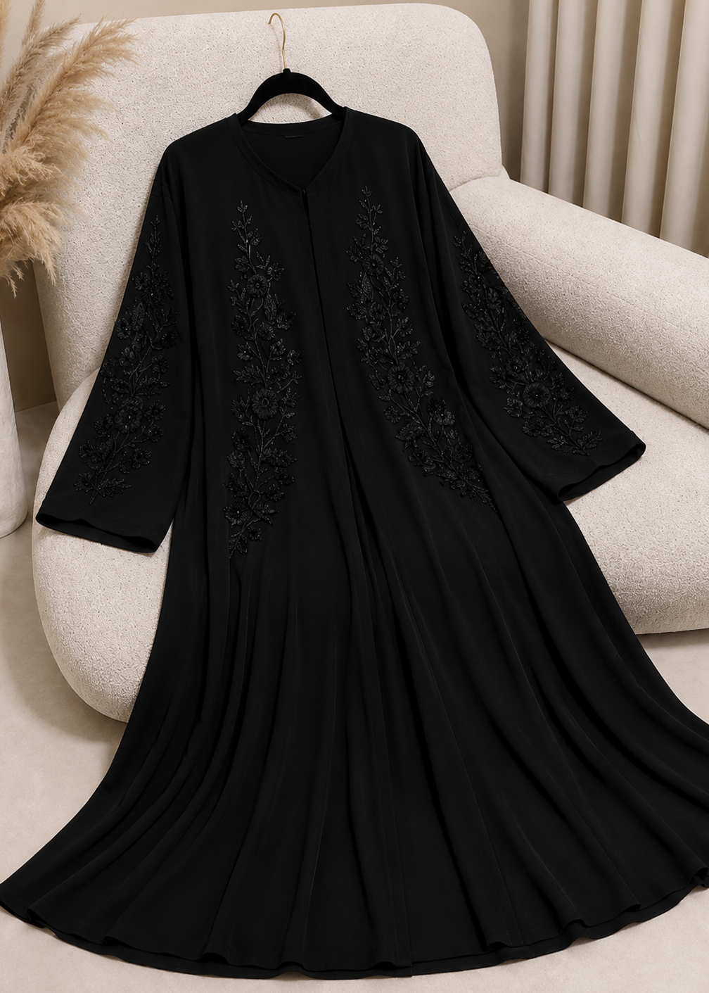 Al-IQRA HANDWORK ABAYA | BLACK