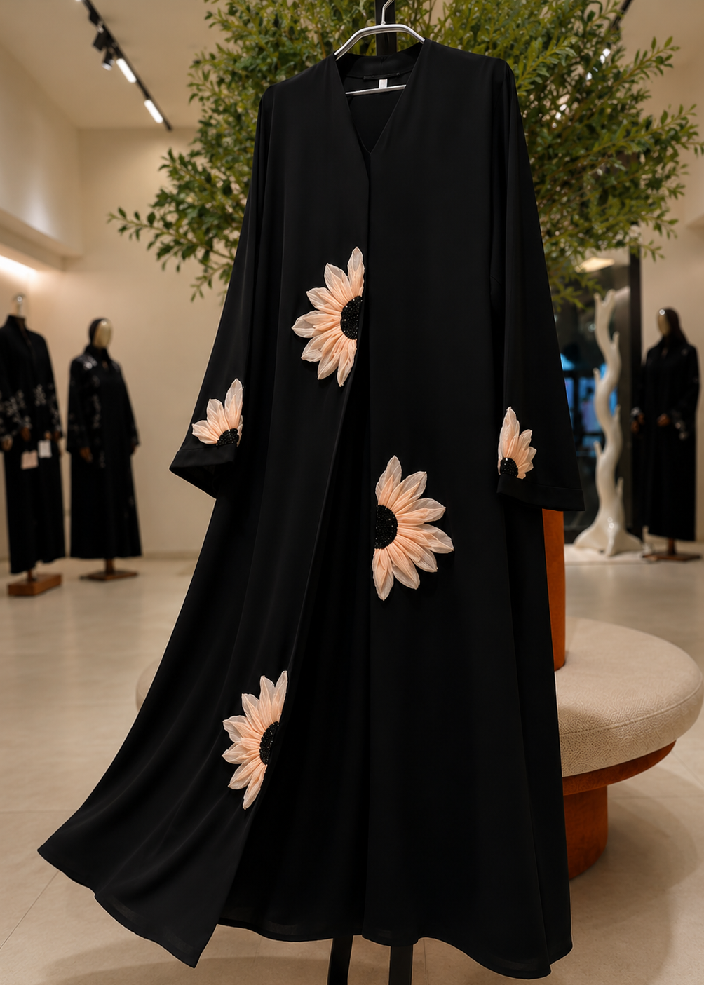 RAIBAH HANDWORK ABAYA | NUDE